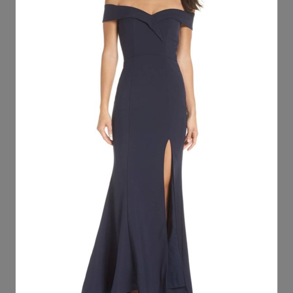 Jarlo Bardot Formal Dress/Navy London Formal Dress